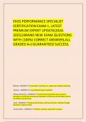 EXOS PERFORMANCE SPECIALIST CERTIFICATION EXAM 1&comma; LATEST PREMIUM EXPERT UPDATE&lpar;2024-2025&rpar;&vert;BRAND NEW EXAM QUESTIONS  WITH &lpar;100&percnt;&rpar; CORRECT ANSWERS&comma;ALL GRADED A&plus;&vert;GUARANTEED SUCCESS&period;