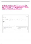 EXTRON ECS&lpar;CONTROL SPECIALIST&rpar; AV CONTROL EXAM QUESTIONS WITH 100&percnt; CORRECT ANSWERS&excl;&excl;