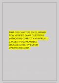 MHA-702 CHAPTERS 19-22&comma; BRAND NEW VERIFIED EXAM QUESTIONS WITH&lpar;100&percnt;&rpar; CORRECT ANSWERS&comma;ALL GRADED A&plus;&vert;GUARANTEED SUCCESS&vert;LATEST PREMIUM UPDATE&lpar;2024-2025&rpar;