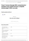 Class F License Georgia 2024 comprehensive questions and verified answers&sol; complete solutions&vert;get it 100&percnt; accurate