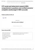CITI social and behavioral research 2024 comprehensive questions and verified answers&sol; complete solutions&vert;get it 100&percnt; accurate