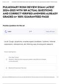 PULMONARY ROSH REVIEW EXAM LATEST 2024-2025 WITH 189 ACTUAL QUESTIONS AND CORRECT VERIFIED ANSWERS ALREADY GRADED A&plus; 100&percnt; GUARANTEED PASS&excl;