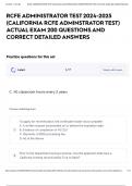 RCFE ADMINISTRATOR TEST 2024-2025 &lpar;CALIFORNIA RCFE ADMINSTRATOR TEST&rpar; ACTUAL EXAM 200 QUESTIONS AND CORRECT DETAILED ANSWERS