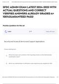 SFDC ADMIN EXAM LATEST 2024-2025 WITH ACTUAL QUESTIONS AND CORRECT VERIFIED ANSWERS ALREADY GRADED A&plus; 100&percnt;GUARANTEED PASS&excl;