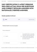 UHC CERTIFICATION 2 LATEST VERSIONS 2024-2025 ACTUAL EXAM 200 QUESTIONS AND CORRECT DETAILED ANSWERS WITH RATIONALES &lpar;VERIFIED ANSWERS