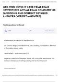 WEB WOC OSTOMY CARE FINAL EXAM NEWEST 2024 ACTUAL EXAM COMPLETE 100 QUESTIONS AND CORRECT DETAILED ANSWERS &lpar;VERIFIED ANSWERS&rpar;