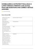 SCRIBEAMERICA OUTPATIENT FINAL EXAM 2 LATESTVERSION &lpar;VERSION A & B&rpar; ACTUAL EXAM 300 QUESTIONS AND CORRECT DETAILE ANSWER
