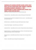 GEORGIA 8TH GRADE HISTORY EXAM LATEST 2024 WITH ACTUAL QUESTIONS AND CORRECT VERIFIED ANSWERS&sol;ALREADY GRADED A&plus; 100&percnt; GUARANTEED TO PASS CONCEPTS&lpar;ALL WHAT YOU NEED&rpar; LATEST EDITION 2024