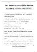 Avid Media Composer 101 Certification Exam Study Cards Q&A 100&percnt; Solved