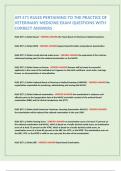 API 571 RULES PERTAINING TO THE PRACTICE OF VETERINARY MEDICINE EXAM QUESTIONS WITH CORRECT ANSWERS 