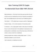 Epic Training COG170 Cogito Fundamentals Exam Q&A 100&percnt; Solved