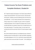 Federal Income Tax Exam Problems and Complete Solutions &vert; Graded A&plus;