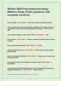 Walden 6630 Psychopharmacology Midterm Study Guide questions with complete solutions 