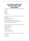 pa state inspection QUESTIONS AND ANSWERS