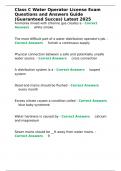 Class C Water Operator License Exam Questions and Answers Guide &lpar;Guaranteed Succes&rpar; Latest 2025