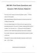 MN Exam PACKAGE DEAL QUESTIONS WITH 100&percnt; CORRRECT ANSWERS &vert; LATEST UPDATE &vert; VERIFIED AND APPROVED 