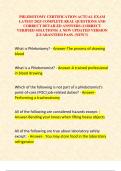 PHLEBOTOMY CERTIFICATION ACTUAL EXAM LATEST 2025 COMPLETE REAL QUESTIONS AND CORRECT DETAILED ANSWERS &lpar;CORRECT VERIFIED SOLUTIONS&rpar; A NEW UPDATED VERSION &vert;GUARANTEED PASS&period; &lpar;NEW&excl;&excl;&rpar;