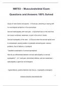 NM703 &ndash; Musculoskeletal Exam Questions and Answers 100&percnt; Solved