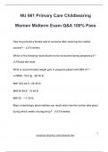 NU 661 Primary Care Childbearing Women Midterm Exam Q&A 100&percnt; Pass