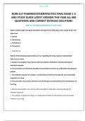 NURS 617 PHARMACOTHERAPEUTICS FINAL EXAM 1-3 AND STUDY GUIDE LATEST VERSION THIS YEAR ALL 600 QUESTIONS AND CORRECT DETAILED SOLUTIONS  