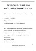 POWER PLANT &ndash; ENGINE EXAM QUESTIONS AND ANSWERS 100&percnt; PASS