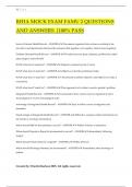 RHIA MOCK EXAM FAMU 2 QUESTIONS AND ANSWERS &vert;100&percnt; PASS