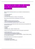 THE CE SHOP TEST&comma; REAL ESTATE FINAL EXAM QUESTIONS AND ANSWERS  