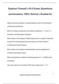 Sophos Firewall v19&period;5 Exam Questions and Answers 100&percnt; Solved &vert; Graded A&plus;