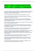 MNGT FINAL EXAM QUESTIONS WITH 100&percnt; CORRECT ANSWERS  