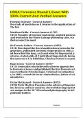 HOSA Forensics Round 1 Exam With 100&percnt; Correct And Verified Answers