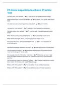 PA State Inspection Mechanic Practice Test Questions With 100&percnt; Correct