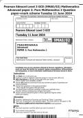 package deal- Pearson Edexcel Level 3 GCE &lpar;9MA0&rpar; Advanced  Pure Mathematics  paper 1& paper 2 &plus;mark scheme june 2024