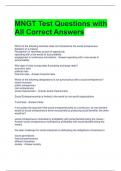 MNGT Test Questions with All Correct Answers 
