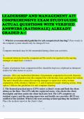 LEADERSHIP AND MANAGEMENT ATI COMPREHENSIVE EXAM STUDYGUIDE ACTUAL QUESTIONS WITH VERIFIED ANSWERS &lpar;RATIONALE&rpar; ALREADY GRADED A&plus;&excl;