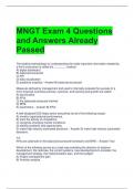MNGT Exam 4 Questions and Answers Already Passed 