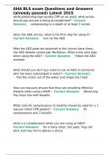 AHA BLS exam Questions and Answers &lpar;already passed&rpar; Latest 2025
