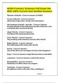 HOSA Forensic Sciences 2024-2025 Full Exam Set With 100&percnt; Correct And Verified Answers