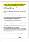 HOSA Forensic Competition Exam Study Guide With 100&percnt; Complete Solution