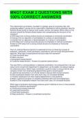 MNGT EXAM 2 QUESTIONS WITH 100&percnt; CORRECT ANSWERS 