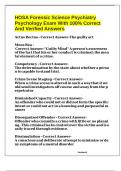 HOSA Forensic Science Psychiatry Psychology Exam With 100&percnt; Correct And Verified Answers