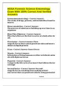 HOSA Forensic Science Entomology Exam With 100&percnt; Correct And Verified Answers