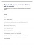 Pearson Vue Life Insurance Practice Exam Questions with correct answers