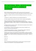 PSI NATIONAL REAL ESTATE EXAM QUESTIONS WITH CORRECT ANSWERS 