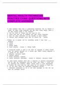 MENTAL HEALTH TECHNICIAN PRACTICE EXAM QUESTIONS WITH COMPLETE ANSWERS