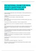 PSI NATIONAL EXAM FOR REAL ESTATE QUESTIONS WITH COMPLETE SOLUTIONS 