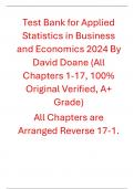 Bundle Pack&colon; Applied Statistics in Business and Economics 2024 By David Doane &lpar;Solutions Manual with Test Bank&rpar;