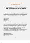 Cardiac Disorders&colon; PNP Certification Review Guide Questions With Verified Answers