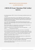 CHEM 453 Exam 2 Questions With Verified Answers