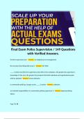 Final Exam Police Supervision &sol; 149 Questions with Verified Answers&period; 