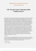 CPC Practice Exam 2 Questions With Verified Answers